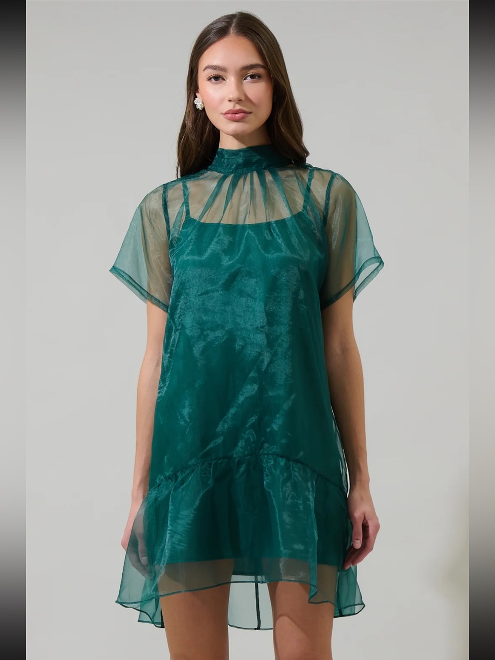 SugarLips Benny Organza Mockneck Mini Dress- Worn once